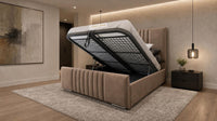 Naples Mink - Belgravia Luxury Ottoman Storage Bed – Premium Upholstered Gas Lift Bed Frame
