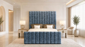 Crushed Velvet Denim Blue