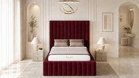 Plush Velvet Maroon - Dorchester Wraparound Luxury Channelled Ottoman Storage Bed