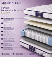 Adore Sleep Mayfair PostureAlign™ Luxe 2000 Mattress