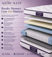 Adore Sleep Royalty Memory Luxe 1000 Pocket Mattress