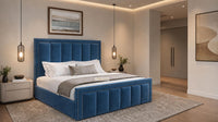 Naples Blue - Belgravia Regent Luxury Panelled Ottoman Storage Bed