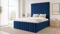 Plush Velvet Sapphire - Knightsbridge Imperial Luxury Panelled Ottoman Storage Bed