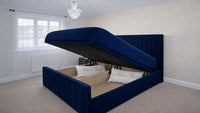 Plush Velvet Sapphire - Kensington Prestige Ottoman Divan Upholstered Bed Frame