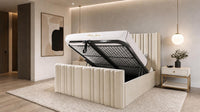 Naples Cream - Kensington Fluted Luxury Ottoman Storage Bed