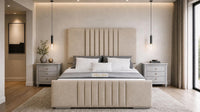 Naples Beige - Belgravia Luxury Ottoman Storage Bed – Premium Upholstered Gas Lift Bed Frame