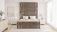 Crushed Velvet Mink - Mayfair Grand Fluted Luxury Upholstered Bed Frame