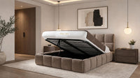 Naples Mink - Aurelius Cloud Luxury Upholstered Ottoman Storage Bed