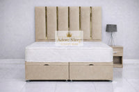 Naples Sand - Celestine Luxe Ottoman Divan Bed Frame – Luxury Panelled Upholstered Bed