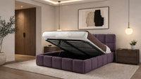 Naples Purple - Aurelius Cloud Luxury Upholstered Ottoman Storage Bed