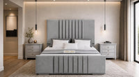 Plush Velvet Silver - Belgravia Luxury Ottoman Storage Bed – Premium Upholstered Gas Lift Bed Frame