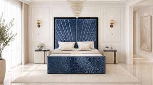 Crushed Velvet Denim Blue