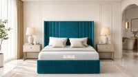 Plush Velvet Teal - Harrogate Gallery Luxury Winged Upholstered Bed Frame