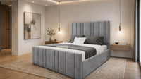 Plush Velvet Grey - Valentina Linear Luxury Upholstered Bed Frame