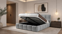 Naples Silver - Aurelius Cloud Luxury Upholstered Ottoman Storage Bed