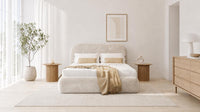 Crushed Velvet Cream - Ellington Curve Luxury Upholstered Ottoman Storage Bed