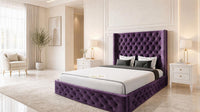 Naples Purple - Claridge Chesterfield Luxury Deep-Button Ottoman Storage Bed