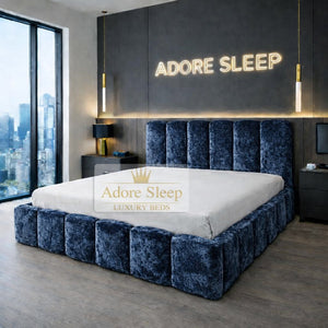 Crushed Velvet Denim Blue