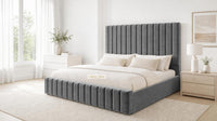Naples Slate Grey - Carlton Channel Luxury Ottoman Storage Bed
