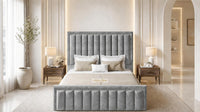Naples Silver - Buckingham Tailored Luxury Panelled Ottoman Storage Bed