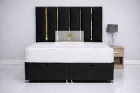 Naples Black - Celestine Luxe Ottoman Divan Bed Frame – Luxury Panelled Upholstered Bed