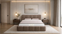 Naples Mink - Aurelius Cloud Luxury Upholstered Ottoman Storage Bed