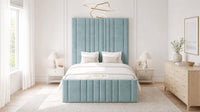 Plush Velvet Duck Egg - Knightsbridge Imperial Luxury Panelled Ottoman Storage Bed