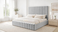 Naples Silver - Carlton Channel Luxury Ottoman Storage Bed