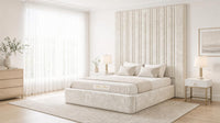 Crushed Velvet Cream - Grosvenor Grand Channel Luxury Ottoman Storage Bed