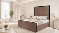 Naples Mink - Gatsby Sunray Luxury Art Deco Upholstered Bed Frame