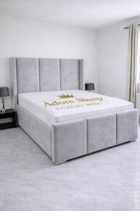 Plush Velvet Silver - Aurelia Grand Luxe Upholstered Bed Frame