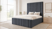 Naples Charcoal - Knightsbridge Imperial Luxury Panelled Ottoman Storage Bed