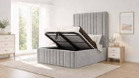 Plush Velvet Silver - Knightsbridge Imperial Luxury Panelled Ottoman Storage Bed