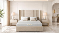 Naples Sand - Harrogate Gallery Luxury Winged Upholstered Bed Frame