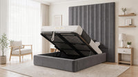 Naples Slate Grey - Grosvenor Grand Channel Luxury Ottoman Storage Bed