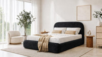 Naples Black - Ellington Curve Luxury Upholstered Ottoman Storage Bed