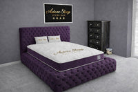 Naples Purple - Aurelia Ambassador Grande Luxury Button-Tufted Upholstered Bed Frame