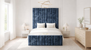 Crushed Velvet Denim Blue
