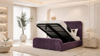 Naples Purple - Beaumont Arc Luxury Ribbed Ottoman Storage Bed