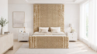 Crushed Velvet Gold - Mayfair Grand Fluted Luxury Upholstered Bed Frame