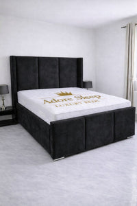 Plush Velvet Black - Aurelia Grand Luxe Upholstered Bed Frame