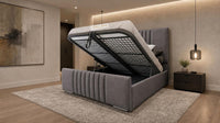 Naples Slate Grey - Belgravia Luxury Ottoman Storage Bed – Premium Upholstered Gas Lift Bed Frame