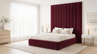 Plush Velvet Maroon - Grosvenor Grand Channel Luxury Ottoman Storage Bed