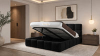 Naples Black - Aurelius Cloud Luxury Upholstered Ottoman Storage Bed