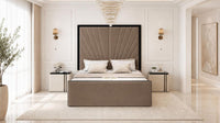 Naples Mink - Gatsby Sunray Luxury Art Deco Upholstered Bed Frame