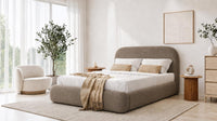 Naples Mink - Ellington Curve Luxury Upholstered Ottoman Storage Bed