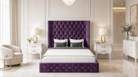 Naples Purple - Claridge Chesterfield Luxury Deep-Button Ottoman Storage Bed