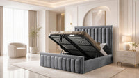Naples Silver - Buckingham Tailored Luxury Panelled Ottoman Storage Bed