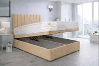 Naples Sand - Regency Lined Panel Luxury Solid Ottoman Storage Bed Frame