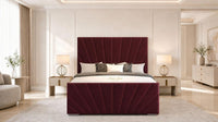 Plush Velvet Maroon - Riviera Fan Luxury Sculpted Ottoman Storage Bed